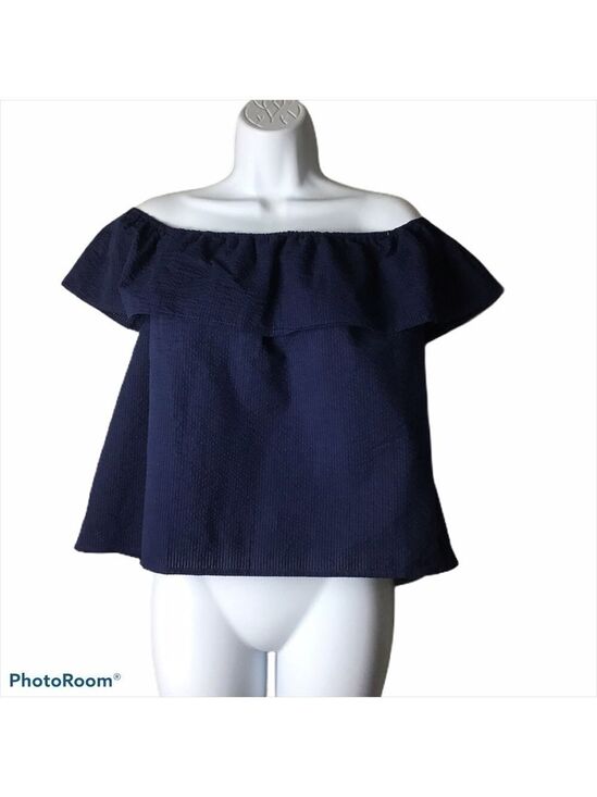 Lauren James Tops - LAUREN James Auburn Navy Kippy Solid Top